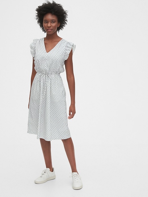 Image number 3 showing, Ruffle Sleeve Midi Dress