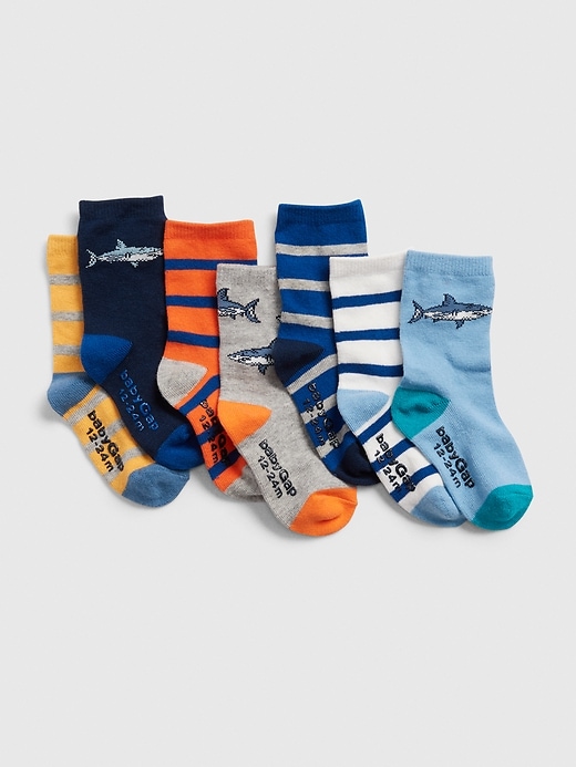 View large product image 1 of 1. Toddler Shark Socks (7-Pack)