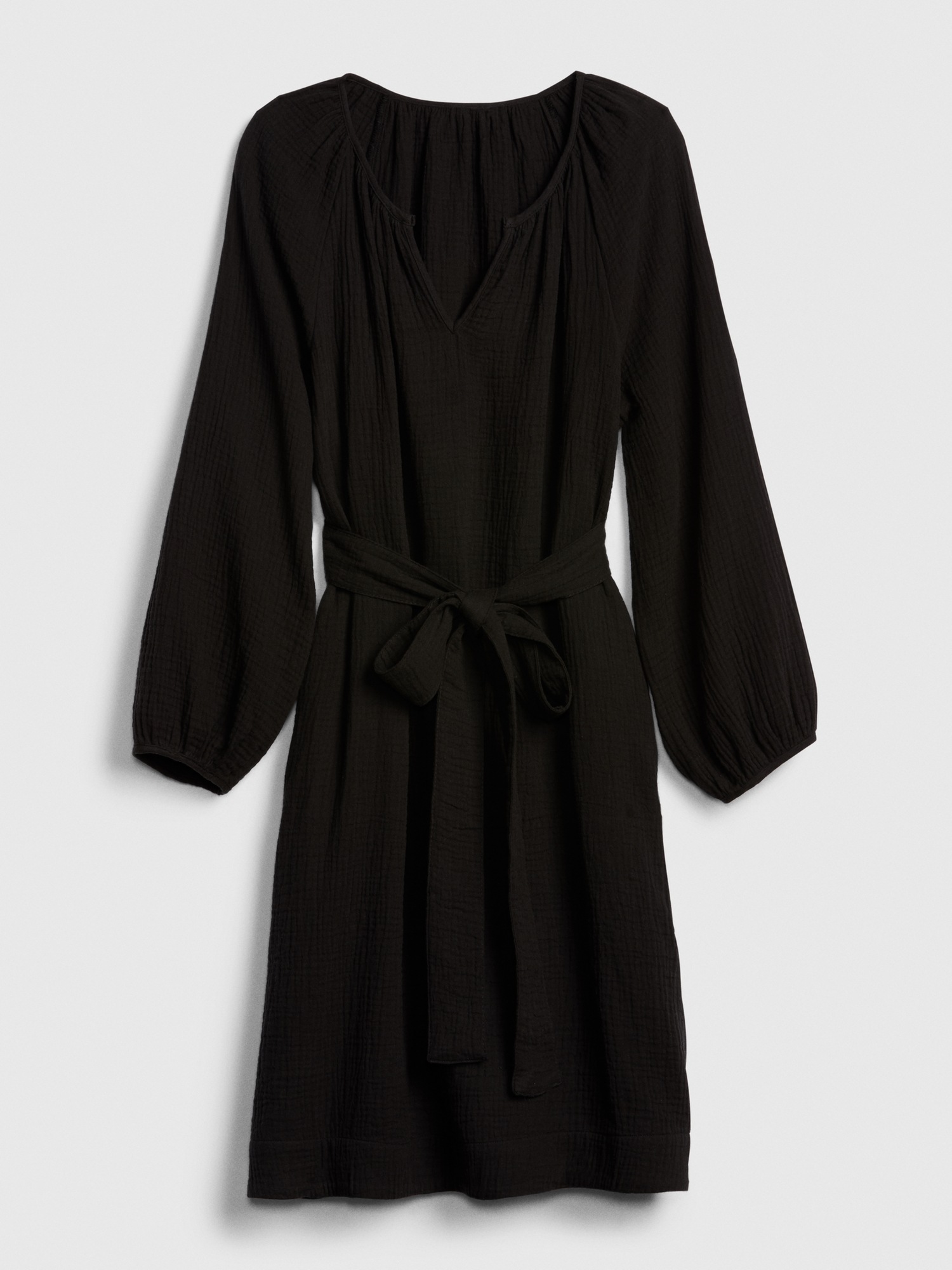 Split Neck Gauze Dress Gap