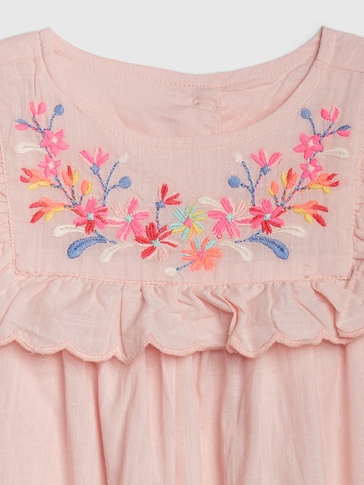 Image number 3 showing, Toddler Embroidered Ruffle Top