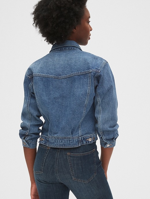 Image number 2 showing, Crop Denim Icon Jacket