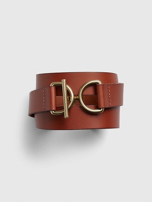 1 of 8 showing, with the color cognac brown of product Hook Front Buckle Belt