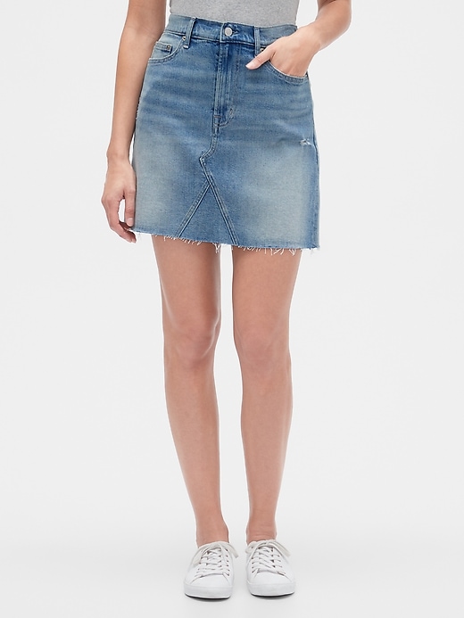 Gap High Rise Denim Mini Skirt