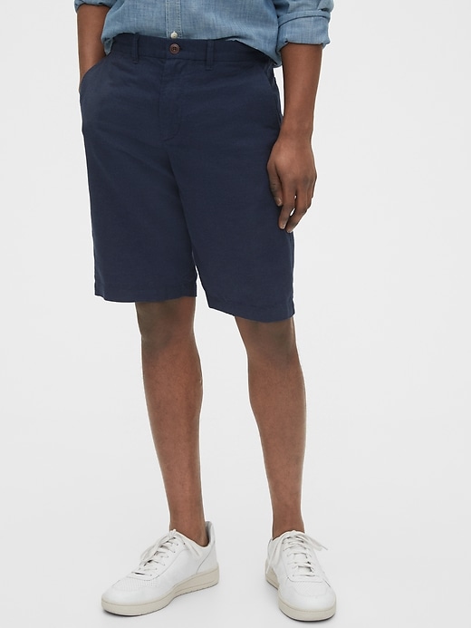1 of 8 showing, with the color navy of product 12" Linen Shorts