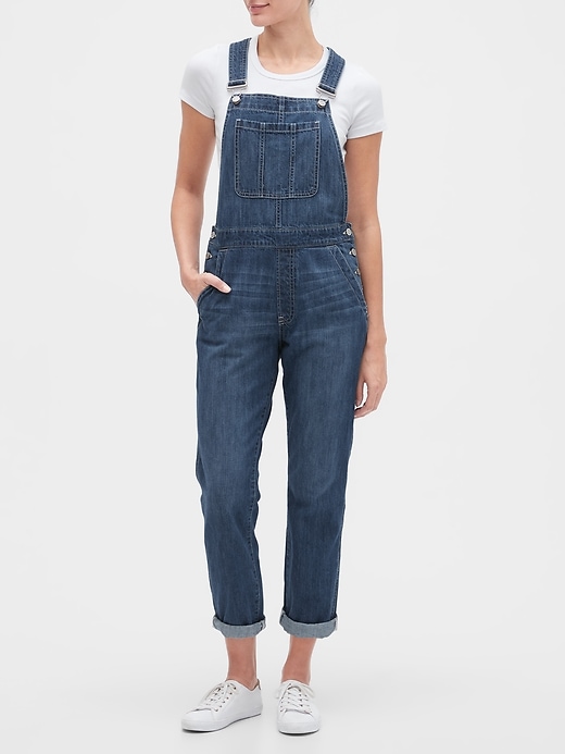 Gap Relaxed Denim Overalls With Washwell