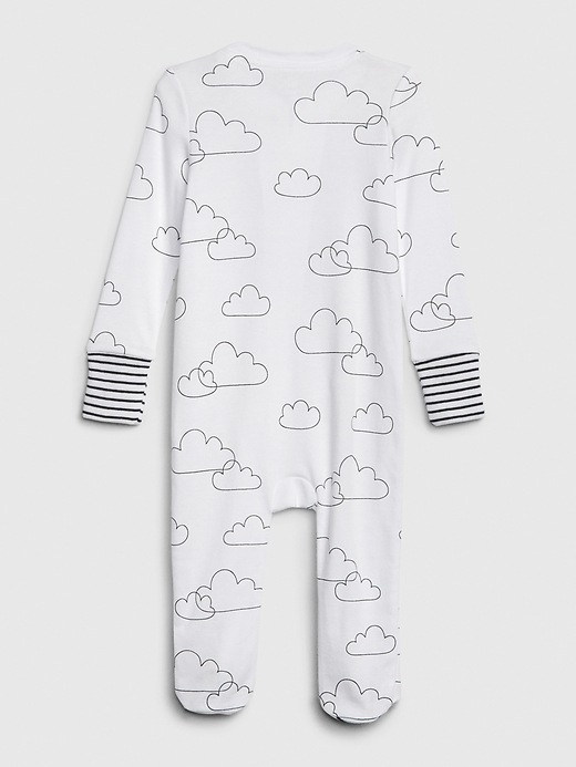 2 of 8 showing, with the color white of product Baby Cloud Footed One-Piece