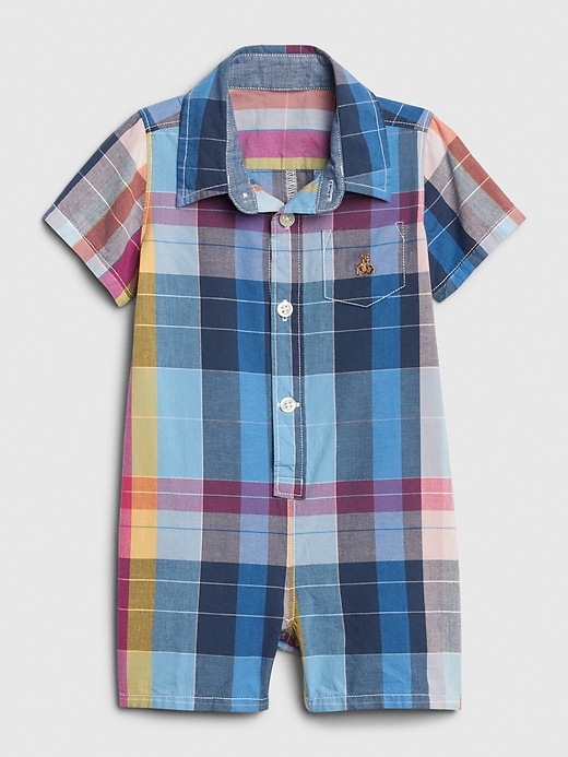 Image number 1 showing, Baby Brannan Bear Plaid Shorty One-Piece