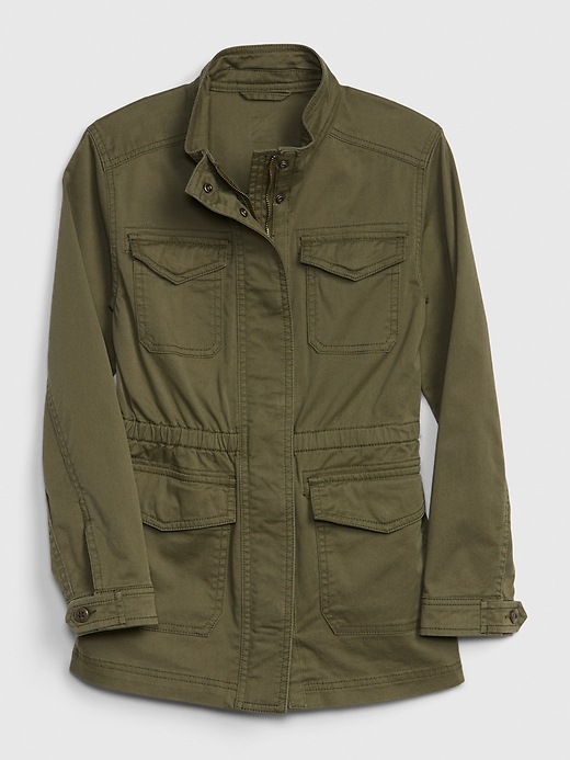 1 of 8 showing, with the color iguana green of product Kids Utility Jacket