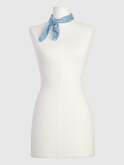 2 of 8 showing, with the color true blue indigo of product 100% Organic Cotton Print Bandana
