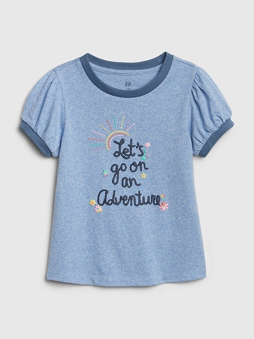 View large product image 1 of 1. Toddler Graphic Puff-Sleeve T-Shirt