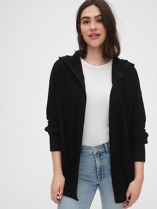 gap textured open front cardigan