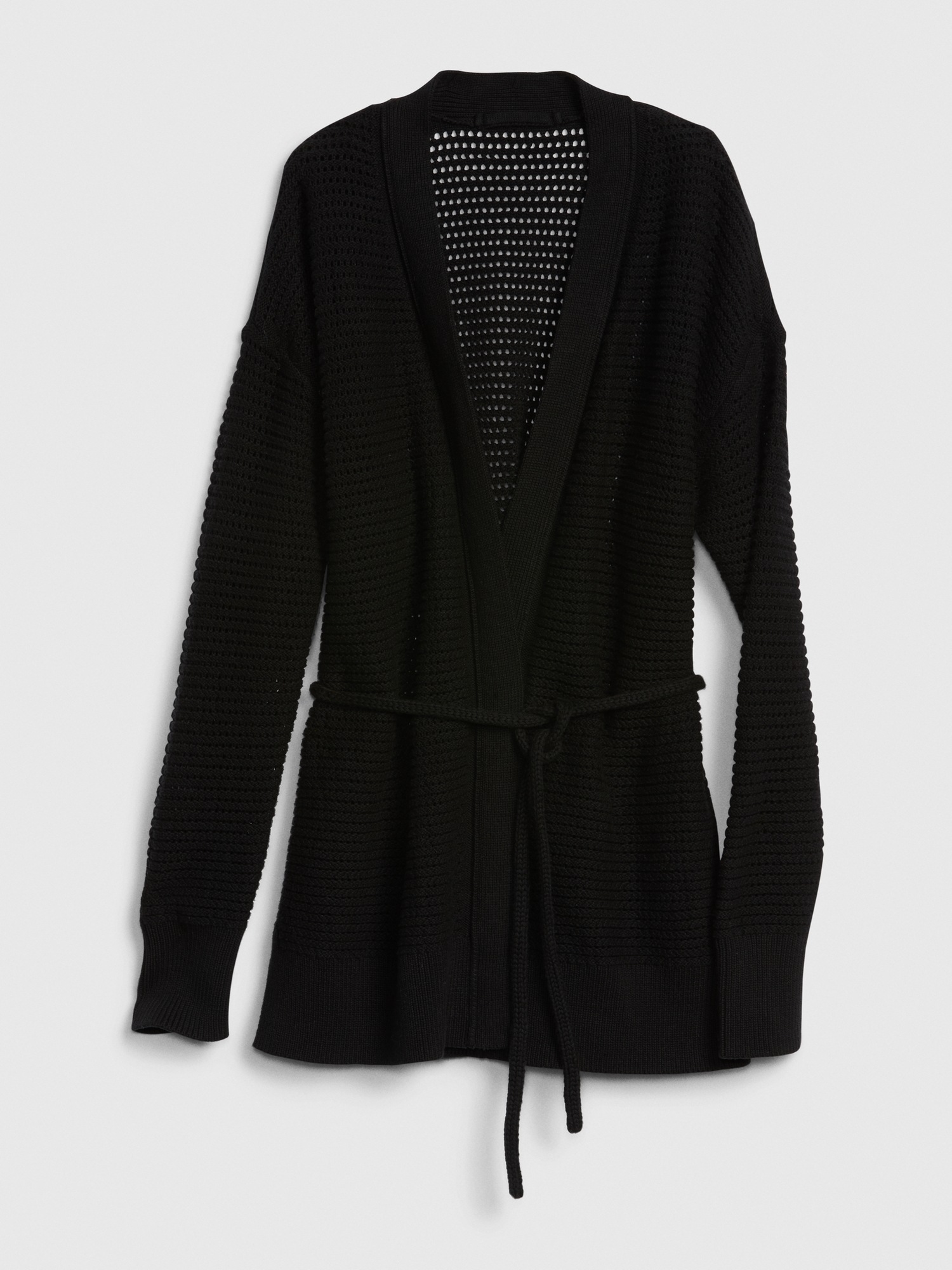 black tie up cardigan