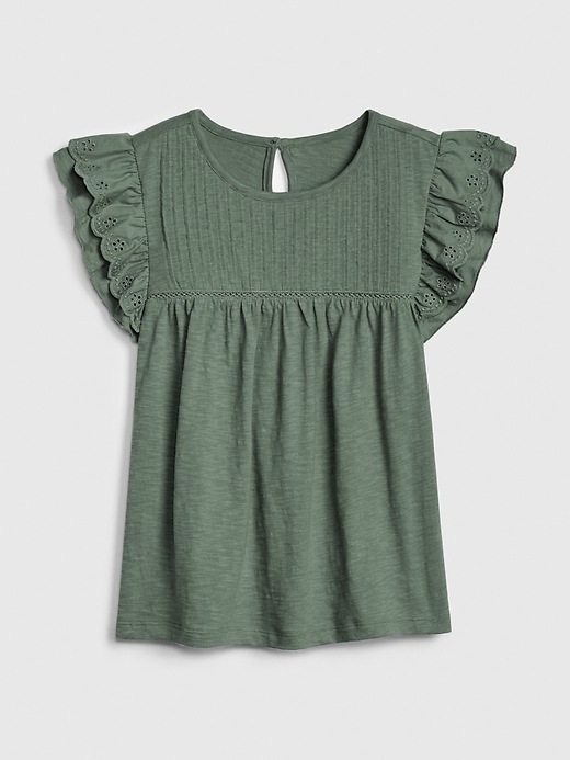 View large product image 1 of 1. Kids Eyelet Flutter Top
