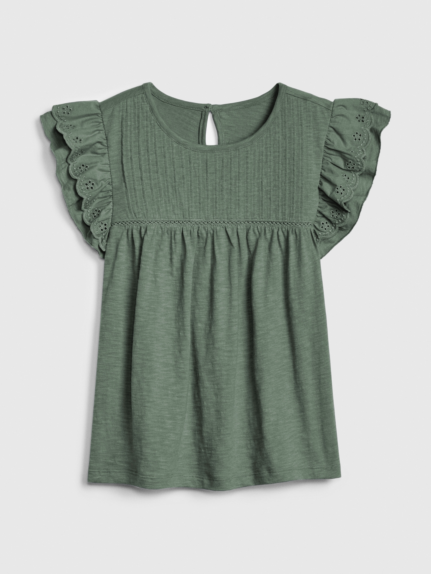 gap eyelet flutter dress