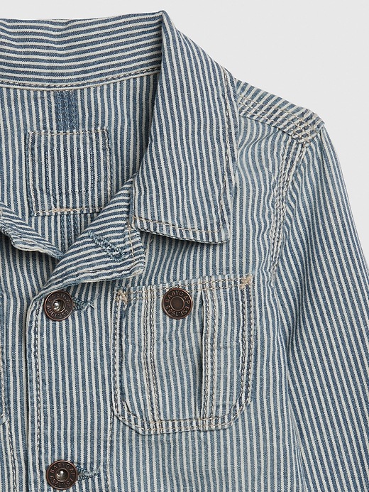 Image number 3 showing, Baby Railroad Stripe Chore Jacket