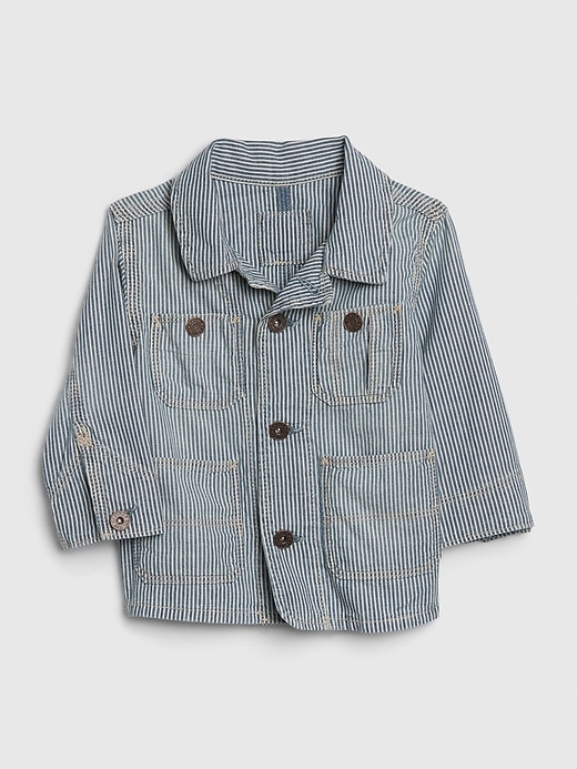 Image number 1 showing, Baby Railroad Stripe Chore Jacket