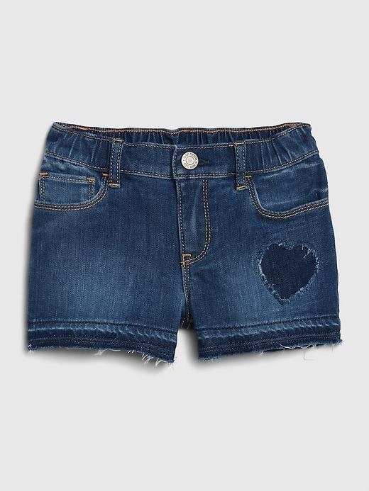 1 of 8 showing, with the color hearts of product Toddler Heart Patch Shorty Shorts