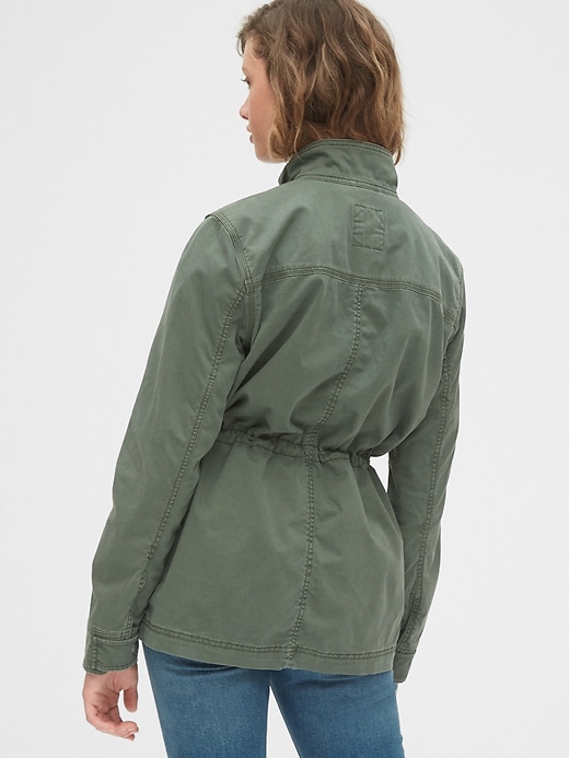 2 of 8 showing, with the color olive green of product Utility Jacket