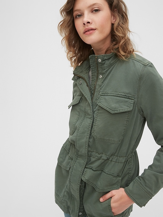 gap green jacket womens