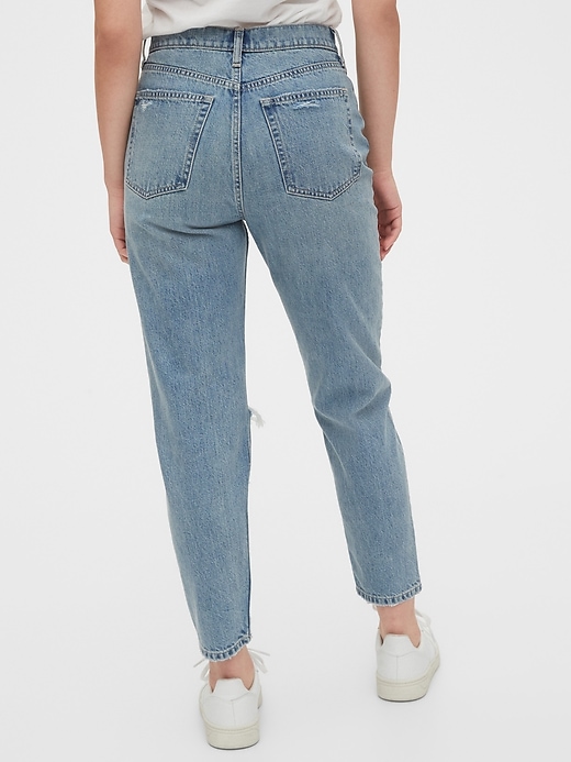 Image number 2 showing, High Rise Destructed Mom Jeans