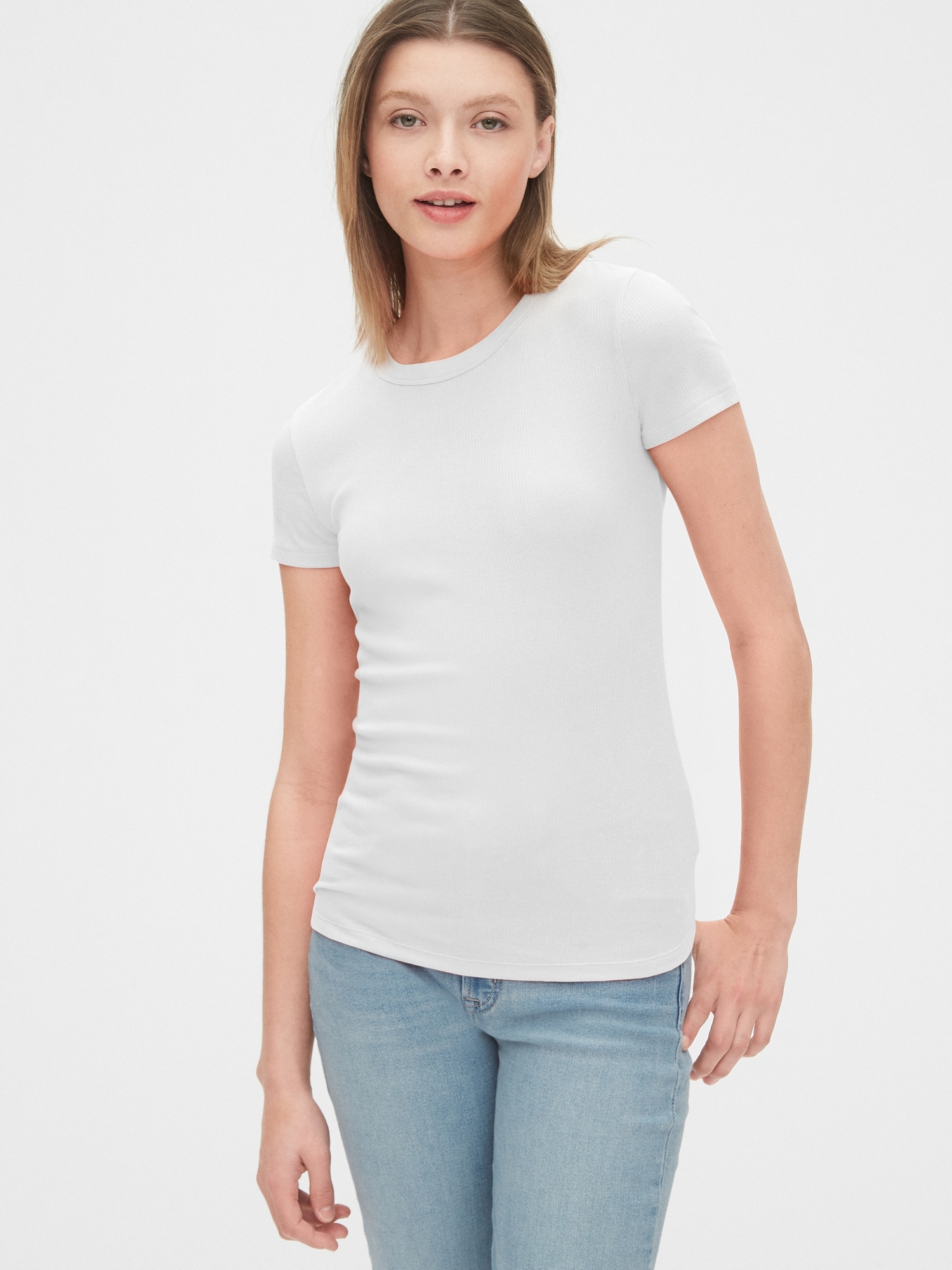 Ribbed Crewneck T-Shirt