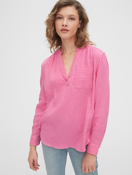 Image number 9 showing, Gauzy Popover Shirt in Cotton