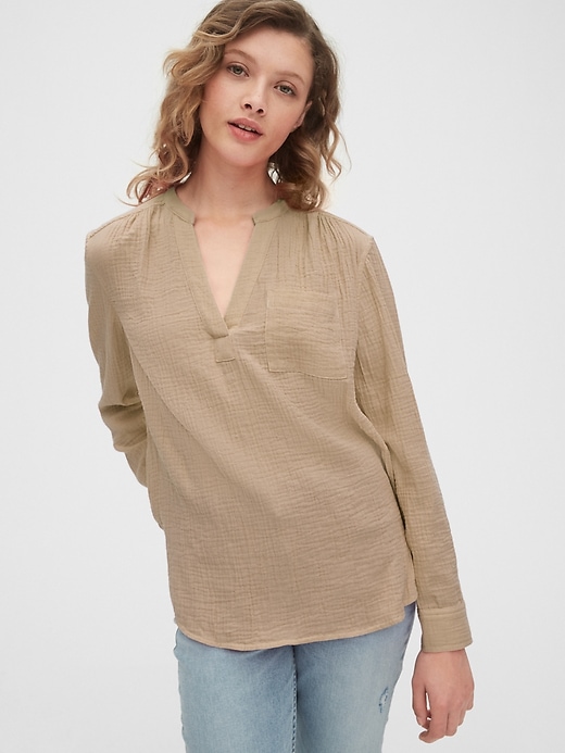 Image number 7 showing, Gauzy Popover Shirt in Cotton