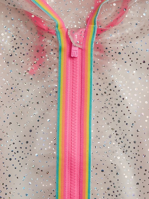 Image number 3 showing, Toddler Sparkle Rainbow Raincoat