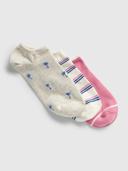 1 of 8 showing, with the color pure pink & blue of product Ankle Socks (3-Pack)
