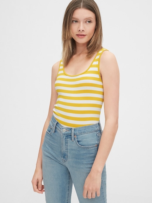 1 of 8 showing, with the color yellow stripe of product Modern Tank Top