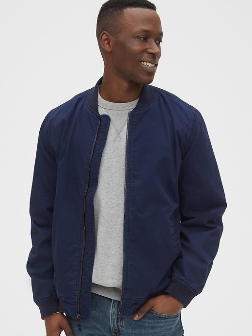 Canvas bomber jacket mens hot sale