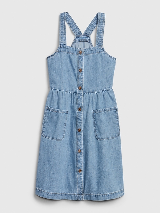 1 of 8 showing, with the color denim of product Kids Denim Pocket Dress