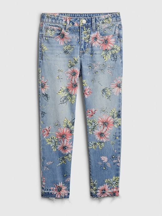 Image number 1 showing, Kids Floral Girlfriend Jeans