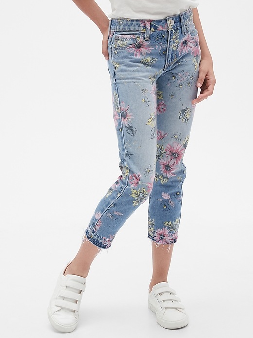 Image number 2 showing, Kids Floral Girlfriend Jeans