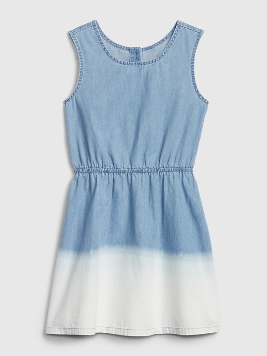 1 of 8 showing, with the color mulberry of product Kids Dipped Denim Dress