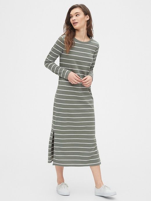 View large product image 1 of 1. Long Sleeve Knit Midi Dress