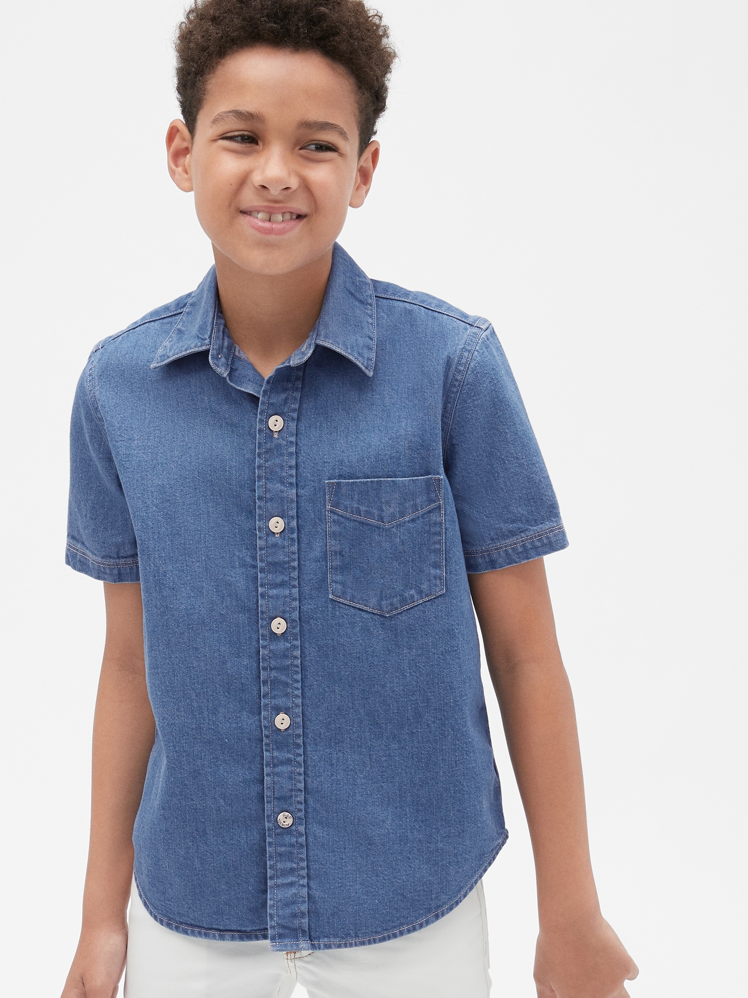 boys short sleeve denim shirt