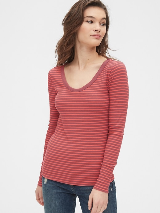 Image number 7 showing, Stripe Scoopneck T-Shirt