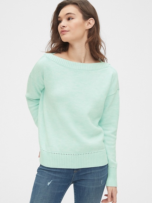 Image number 1 showing, Boatneck Sweater