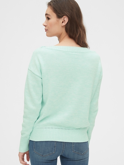 2 of 8 showing, with the color mint green of product Boatneck Sweater