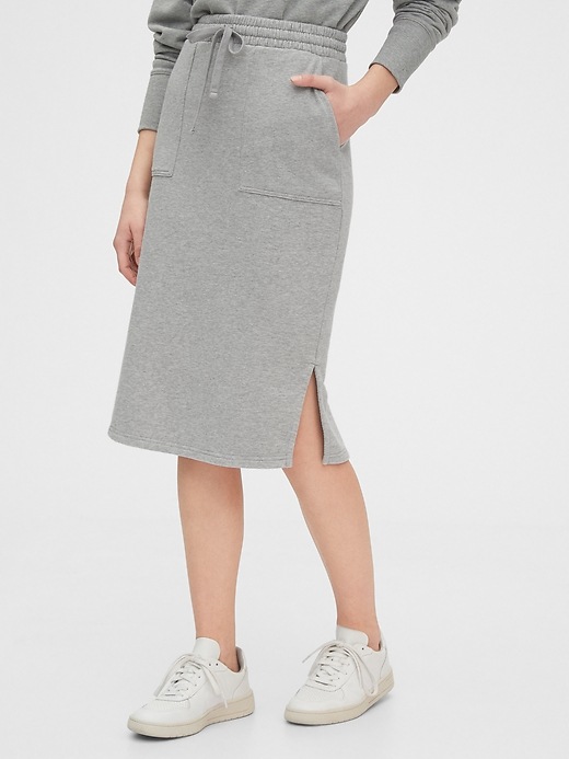 Image number 7 showing, Fitted Midi Skirt in French Terry