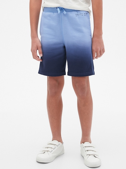1 of 8 showing, with the color blue dip dye of product Kids Gap Logo Pull-On Shorts