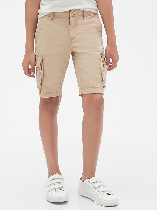 Image number 1 showing, Kids Fixed Waist Cargo Shorts with Stretch