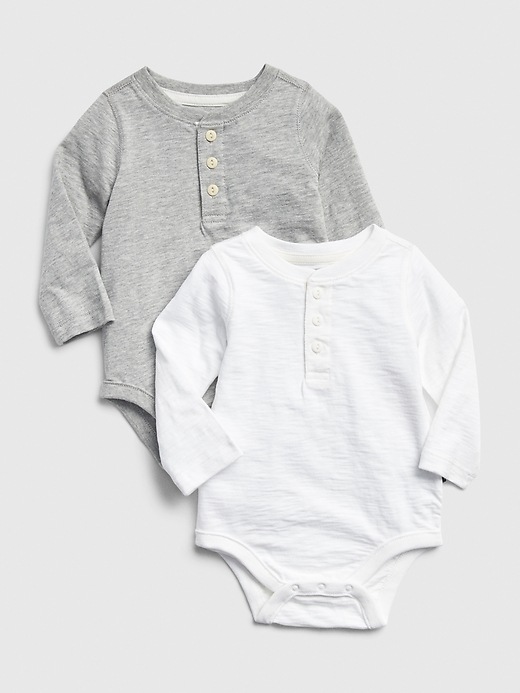 Image number 1 showing, Baby Henley Bodysuit (2-Pack)