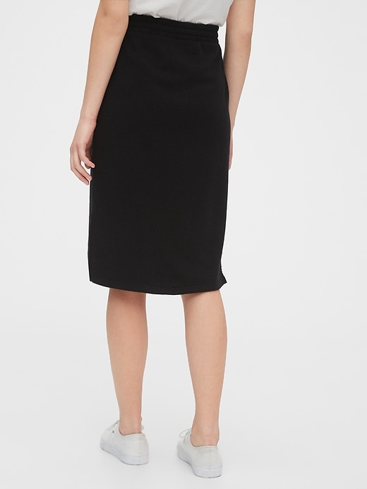 2 of 8 showing, with the color true black of product Fitted Midi Skirt in French Terry