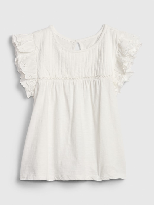 View large product image 1 of 1. Kids Eyelet Flutter Top