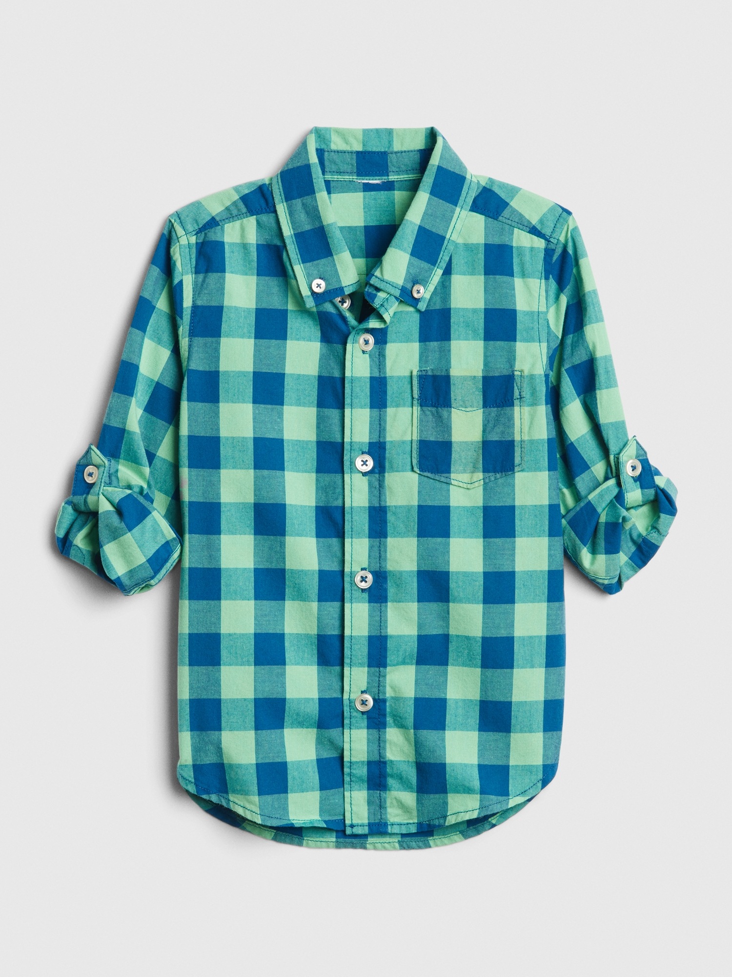 toddler blue plaid shirt