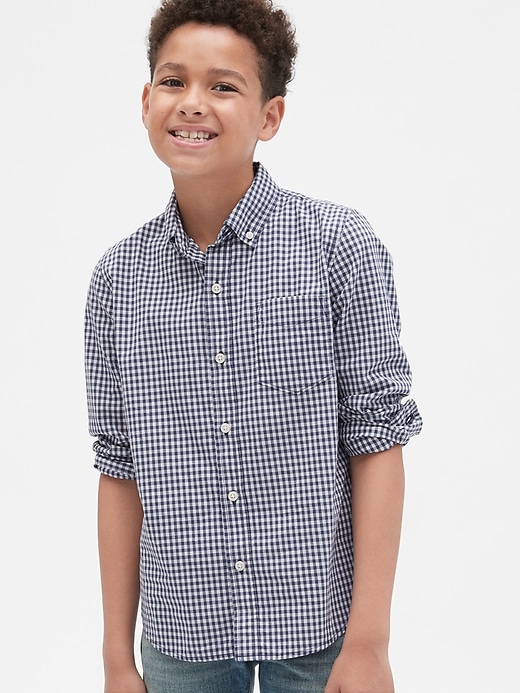 Image number 2 showing, Kids Gingham Poplin Shirt