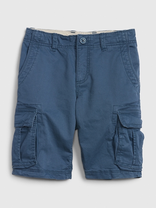 1 of 8 showing, with the color BLUE RIVER of product Kids Fixed Waist Cargo Shorts with Stretch