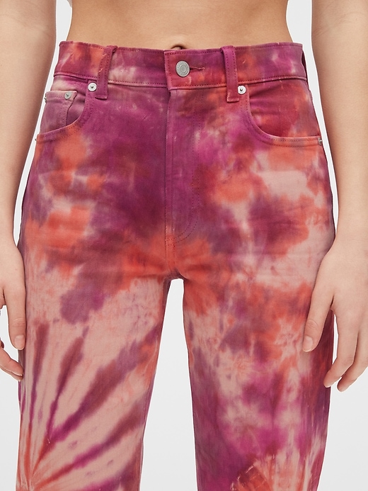 Image number 5 showing, High Rise Tie-Dye Cheeky Straight Jeans with Secret Smoothing Pockets